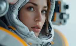 the woman is standing outside in the snow