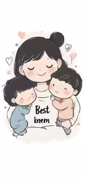 a mother and her baby, with the words best mom on them