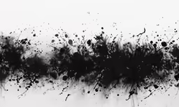 black ink and black spots on white paper