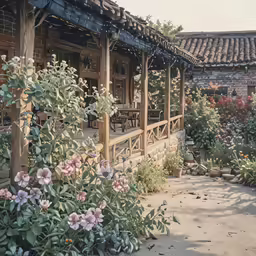 the beautiful courtyard in this old chinese style house