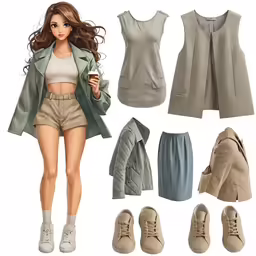 a doll with two different outfits and one outfit for the dolls