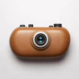 an image of a view from above of a brown camera
