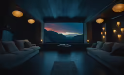 a room with a couch and a television