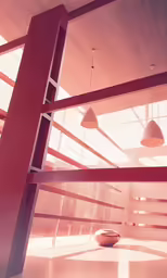 three lights hang from the ceiling above a white vase