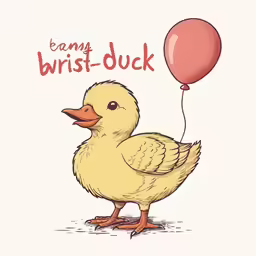 an image of a card with a ducky holding a balloon