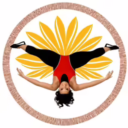 a woman upside down with her arms outstretched