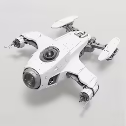 the white model is placed on top of the gray surface