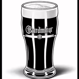 a beer glass that is sitting on a table