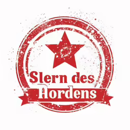a red star on the side of a white t - shirt