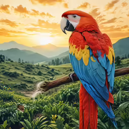a colorful parrot sitting on a tree branch