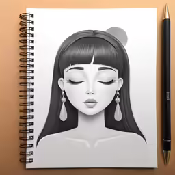 an image of a woman in anime style with the moon above her head