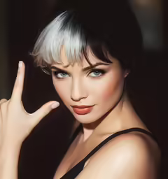 a young woman poses for a photo while holding a peace sign
