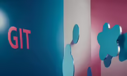 the room has a large git logo painted on it