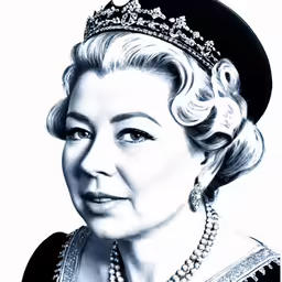 a woman in an elegant hat with a large hairdow
