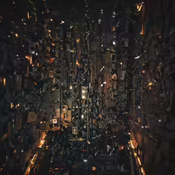 the view from above of a city skyline