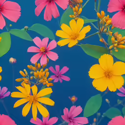 bright yellow, pink and green flowers in a bouquet