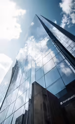 the front side of an office building with many windows