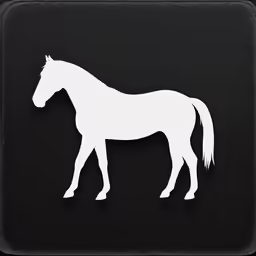 a cutout horse standing on a black surface