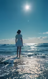 there is a woman that is standing on the beach