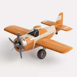 an old fashioned toy airplane is on display