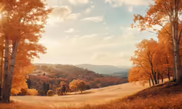 there are some trees on the hill side