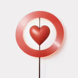 a heart in the center of a lollipop