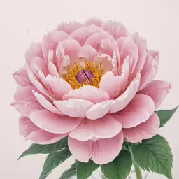 a large pink flower in a clear vase