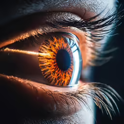the iris of an eye in close up