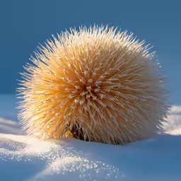 an alliaure ball sits in the snow