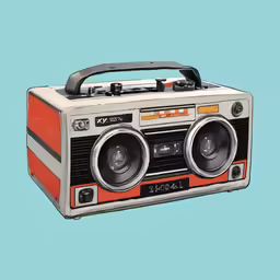 an old school radio with speakers on it