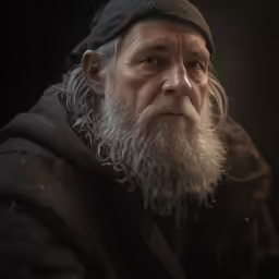 an old man with a long beard and a hat on