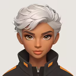 an animation character with white hair and a hoodie