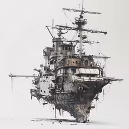 a very large ship floating on the water