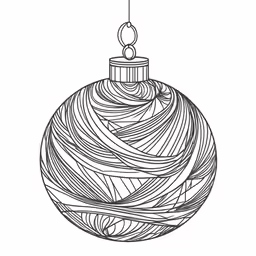 a christmas ornament with swirly lines