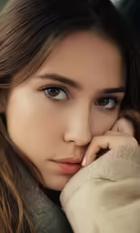 a beautiful young woman leaning on the side of her car