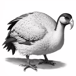 a drawing of a bird with its eyes closed