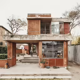 a house is made of brick and cement