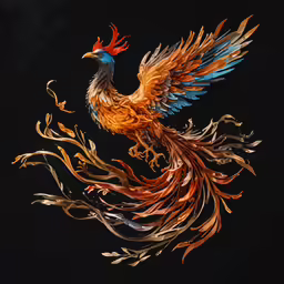 a colorful bird of prey with spread feathers