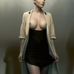 the woman has very large breast in this picture