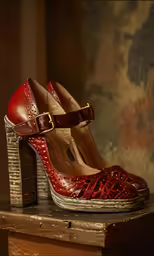 a pair of shoes that are on top of a table