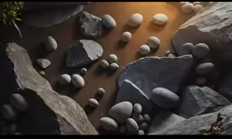 a close up of rocks near one another