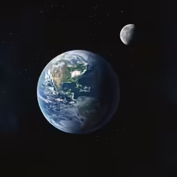an image of the earth and the moon
