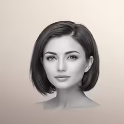 a beautiful young woman with short hair in an artistic image