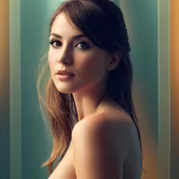 a woman with a hair clip and a long, ponytail sitting down