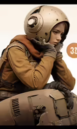 there is a man wearing a helmet and holding his hand on his mouth