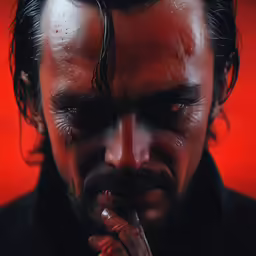 the image shows a close up of a man with a cigarette in his hand