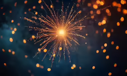 a very pretty orange firework with many lights