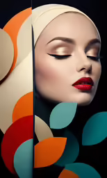 a person wearing makeup and some circles