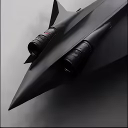 an abstract 3d rendering of a black fighter jet