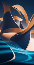 abstract art sculpture made out of colored paper